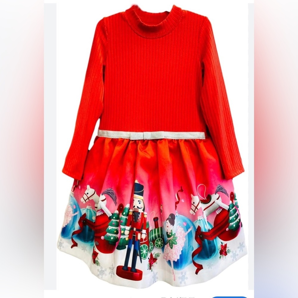 Bonnie Jean Girls 10 Nutcracker Vibrant Red Dress